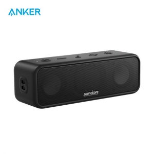 Soundcore 3 Bluetooth Speaker With Stereo Sound, Pure Titanium Diaphragm Drivers, Partycast Technology, Bassup, 24h Playtime - Spe